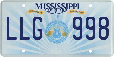 MS license plate LLG998
