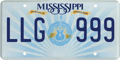 MS license plate LLG999