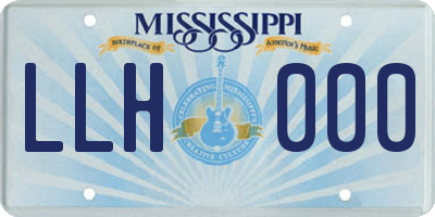 MS license plate LLH000
