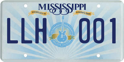 MS license plate LLH001