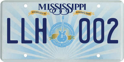 MS license plate LLH002