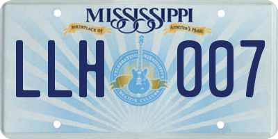 MS license plate LLH007
