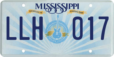MS license plate LLH017