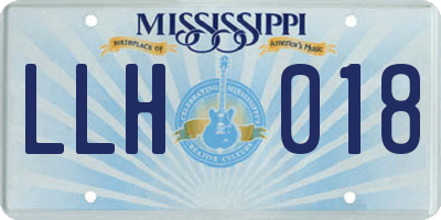MS license plate LLH018