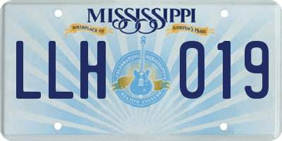 MS license plate LLH019
