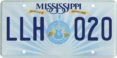 MS license plate LLH020