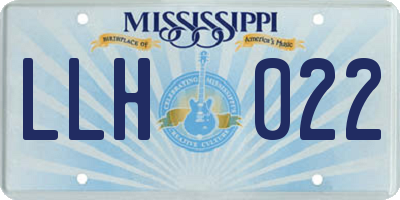 MS license plate LLH022