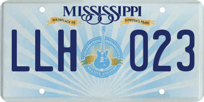 MS license plate LLH023