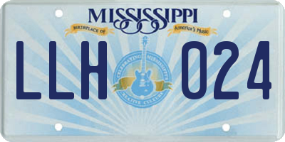 MS license plate LLH024