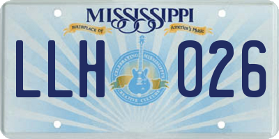 MS license plate LLH026
