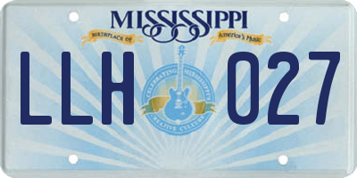 MS license plate LLH027