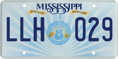 MS license plate LLH029