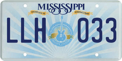MS license plate LLH033