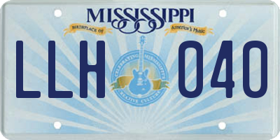 MS license plate LLH040