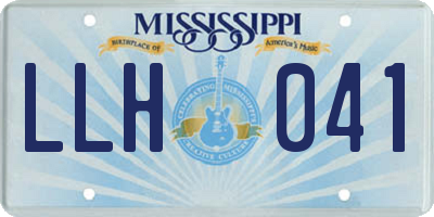 MS license plate LLH041