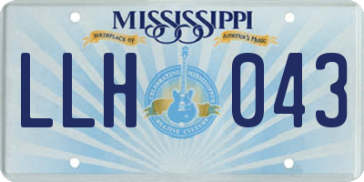 MS license plate LLH043