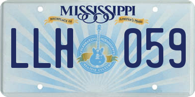 MS license plate LLH059