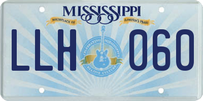 MS license plate LLH060