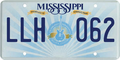 MS license plate LLH062
