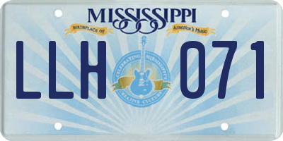 MS license plate LLH071