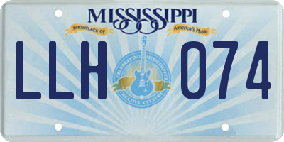 MS license plate LLH074
