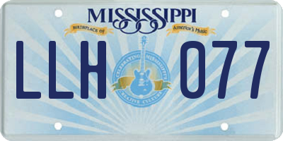 MS license plate LLH077