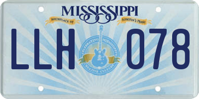 MS license plate LLH078