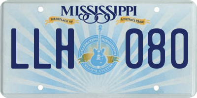 MS license plate LLH080
