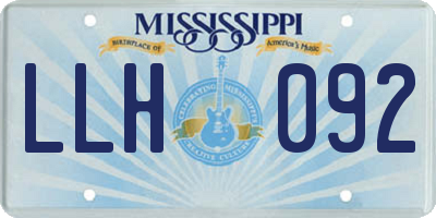 MS license plate LLH092