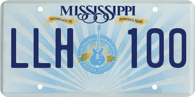 MS license plate LLH100