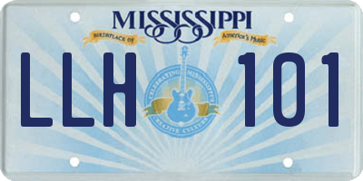 MS license plate LLH101