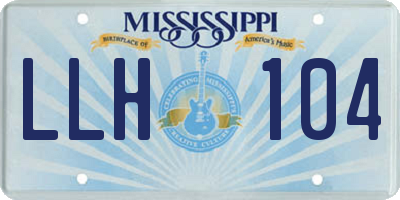 MS license plate LLH104