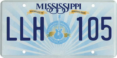MS license plate LLH105