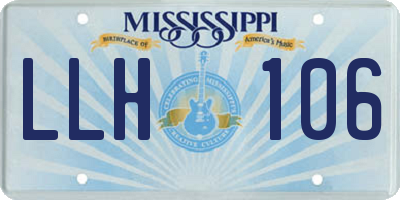 MS license plate LLH106