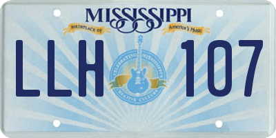 MS license plate LLH107