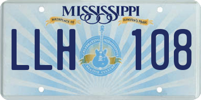 MS license plate LLH108