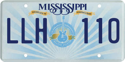 MS license plate LLH110