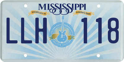 MS license plate LLH118