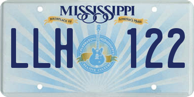 MS license plate LLH122