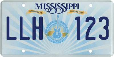 MS license plate LLH123
