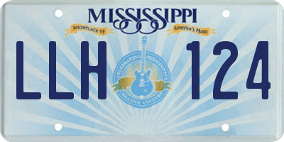 MS license plate LLH124