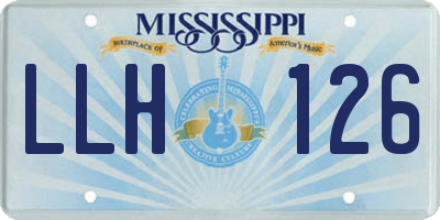 MS license plate LLH126