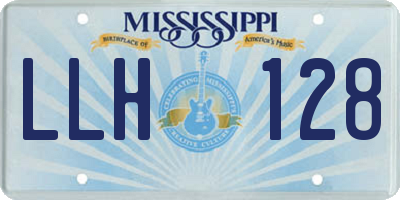 MS license plate LLH128