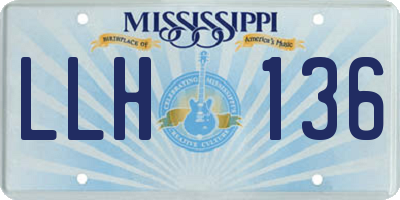 MS license plate LLH136