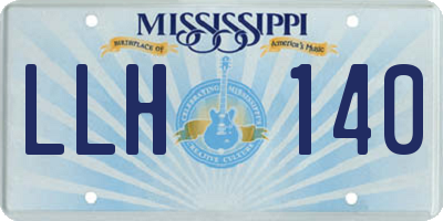 MS license plate LLH140