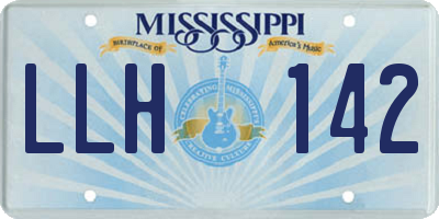 MS license plate LLH142