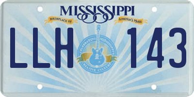MS license plate LLH143