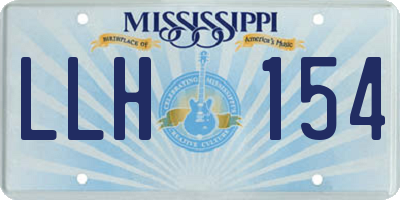 MS license plate LLH154
