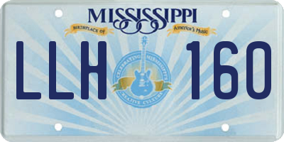 MS license plate LLH160