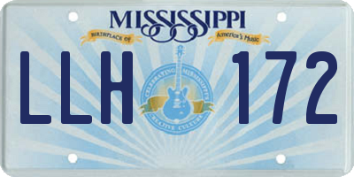 MS license plate LLH172